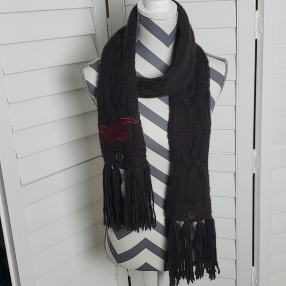 Hollister brown & burgundy knit scarf - Picture 1 of 5